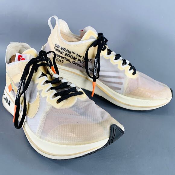 NIKE x OFF-WHITE 2017  11 The Ten White Translucent Synthetic Athletic Sneakers - Picture 1 of 9